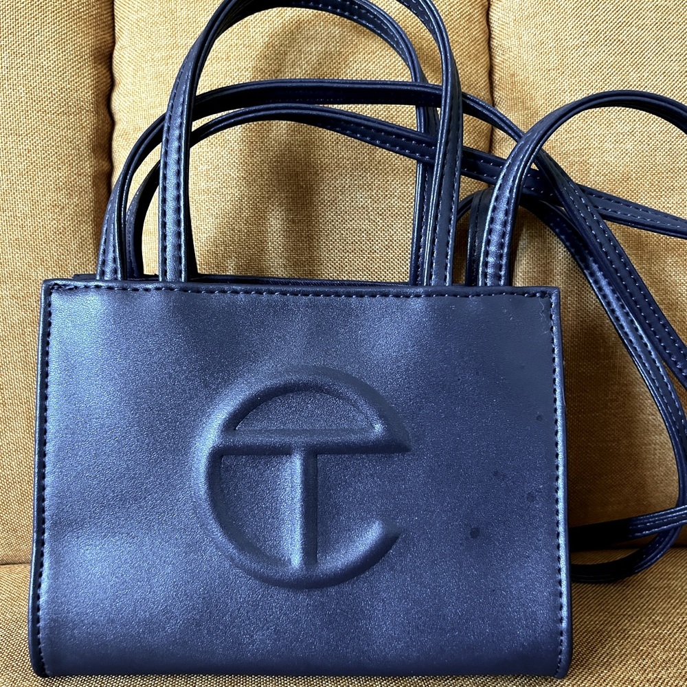 Small Navy Telfar bag, worn once.
